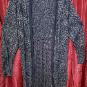 Style & Co navy marled hooded cardigan